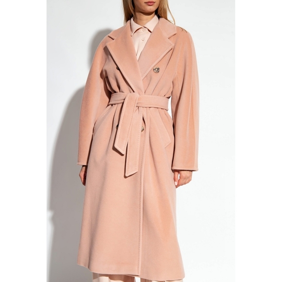 MaxMara Jackets & Blazers - Max Mara Madame Cashmere Wrap Pink Blush Coat